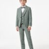 Page boys five-piece suit set in dark green