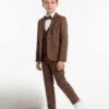 Page boys five-piece suit set in brown
