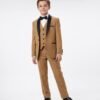 Boys wedding five-piece suit set in beige brown