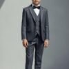 Page boys five-piece suit set in dark grey